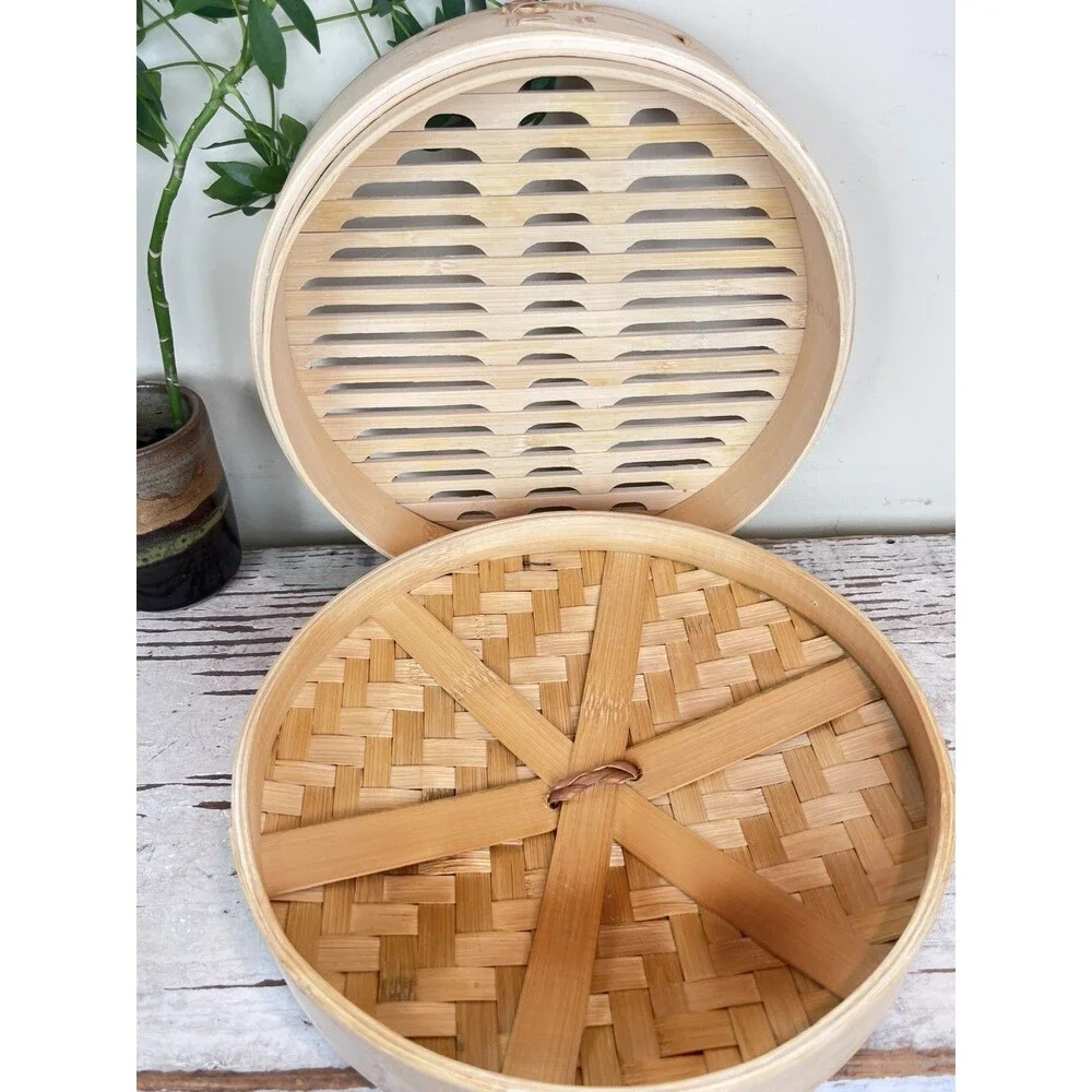Williams Sonoma Traditional Bamboo Steamer / 100% Organic Natural Bamboo / Steam